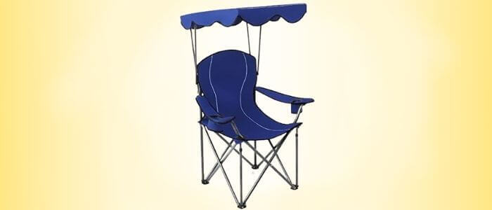 ALPHA CAMP Chairs with Shade Canopy Chair Folding Camping Recliner Support 350 LBS