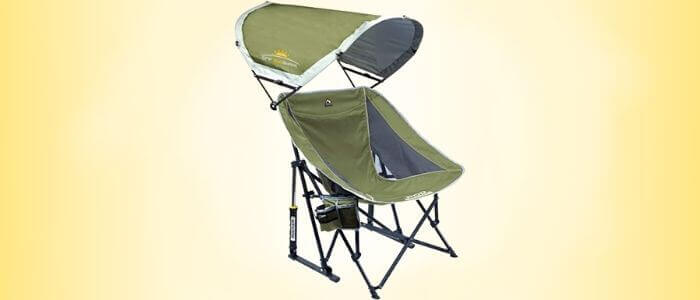 GCI Outdoor Pod Rocker Collapsible Rocking Chair with SunShade