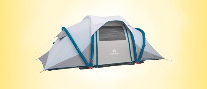 Quechua Air Seconds, Inflatable Waterproof Family Camping Tent for 4 People