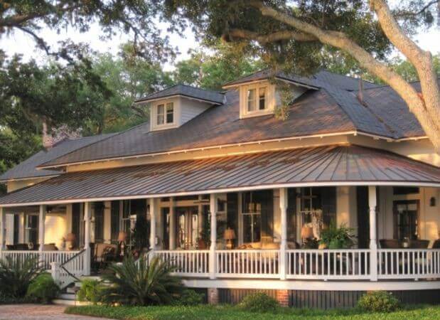 Traditional Southern Wraparound Porch Roof