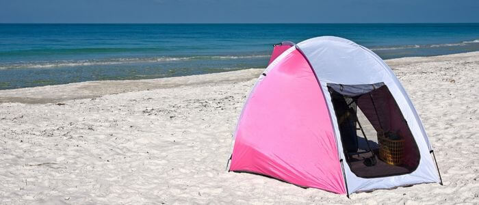 beach canopy on the beach sand to protect from sun