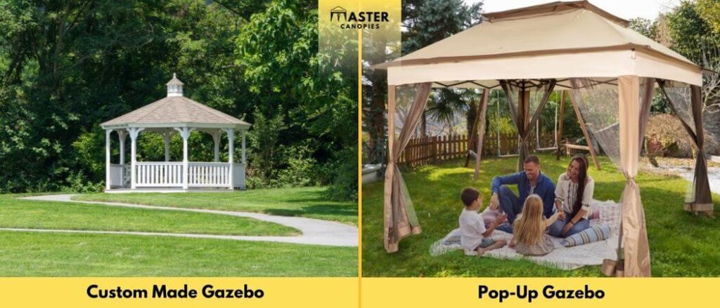 differences between a custom gazebo and a popup gazebo tent