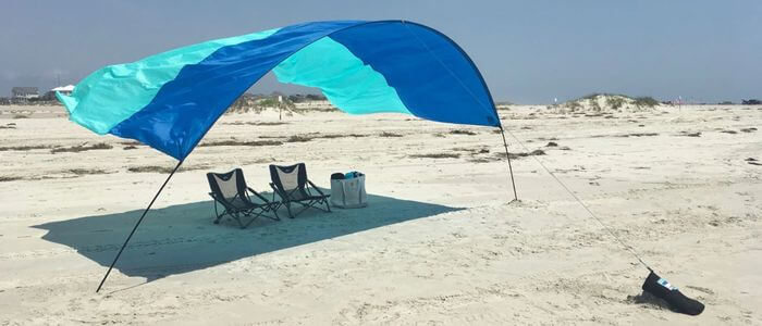 Shibumi Shade tent on beach